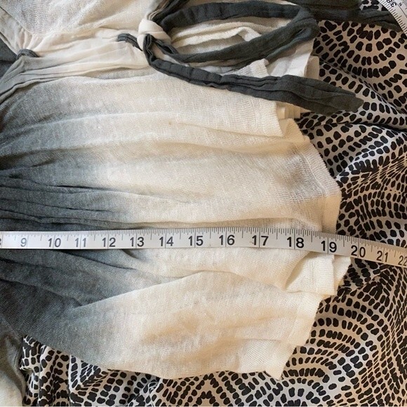 Ryu Linen Blend Ombre Lightweight Flowy Boho Hippie Tie Front Top size Medium - Picture 7 of 11